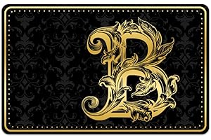 Peacoblue Gold Bank Card Sticker Gold Letter B Credit Debit Card Custom Skin Cover Protector, 4 Styles Waterproof Scratch-Proof and Attractive Decal for Most Popular EBT Transportation Key Card