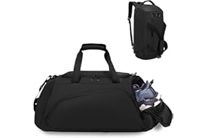 Clufar 40L Torba sportowa męska wodoodporna czarna podróżna plecak z przegrodą na buty przegroda na mokre rzeczy damska torba sportowa treningowa piłka nożna