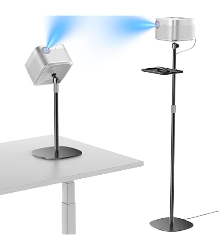 Treppiede Regolabile Per Proiettore E Fotocamera – Alluminio E ABS, Portatile Con Vassoio Per Telefono