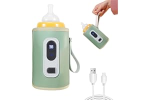 Yaasier Scaldabiberon Portatile,Scaldabiberon Auto Temperatura Regolabile con Display a LCD,Scaldabiberon Elettrico,Temperatura Costante Biberon Riscaldatore,USB Termica Borsa per Biberon da Viaggio