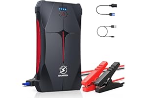 FLYLINKTECH Arrancador de Coches, 2000A 13200mAh Arrancador de Baterias de Coche (hasta 6.0L Gas o 5.0L Diesel), 3 Modos Linterna LED, Puerto USB