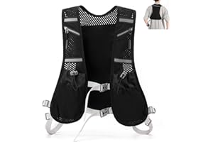 SIHUITU Running Vest，Running Backpacks Functional Running Vest Hydration Vest for Men & Women, Breathable Running Backpack, Reflective Strips, Phone Holder, Water bottle Holder - Black