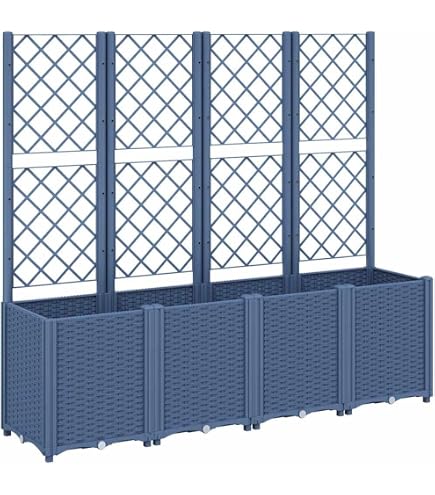 Jardinera Deluxe Con Espaldera – Stefanplast Stf641 – Gris – Práctica Y Resistente Para Plantas Trepadoras