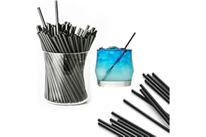 JOKBEN 500 Stück Strohhalme Plastik, Cocktail Strohhalme Wiederverwendbare, 13cm（Kaliber 4.5mm) Trinkhalme Plastik Re-usable,Strohstreifen FüR Saft, Milch, Cocktail