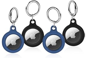 LETREEN Airtag Holder, 4 Pack Silicone Airtag Case with Keyring for Keys, Bags, Luggage, Pet Collars, Anti-Lost and Scratch-Resistant Air Tag Holder for Apple Air Tags 2021
