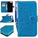 Produktbild EUWLY Lederhülle für [iPhone 8 Plus/iPhone 7 Plus], Ledertasche Lederhülle Hülle Tasche Handyhülle für iPhone 8 Plus/iPhone 7 Plus, Retro Schön Mandala Blumen Prägung Handytasche Magnetverschluss Brieftasche Schutzhülle PU Leder Flip Tasche Case Klapphülle Handyhülle im Bookstyle mit Magnet Standfunktion Kartenfach Schutzhülle für iPhone 8 Plus/iPhone 7 Plus + Blau Eingabestift-Blumen,Blau