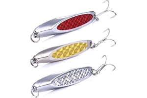 PIREUNTHERA 3 Pcs Sea Fishing Spinners Set Metal Sequins Spinner Fishing Lures Metal Jigs Sea Fishing Lure Kit for Wobbler Pike Carp Trout Perch Squid Catfish Fishing Baits