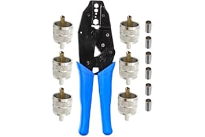 Kagni Crimpadora BNC con Conectores Macho de 6 UNIDS HUF para Conectores F y BNC/Cables RG 6, RG 58, RG 59, RG174