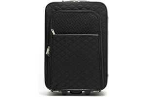 MISAKO Maleta de Tela Pequeña de Viaje Estela Negro Unisex - Equipaje Blando semirrígido de 50 X 35 X 19 cm de 2 Ruedas