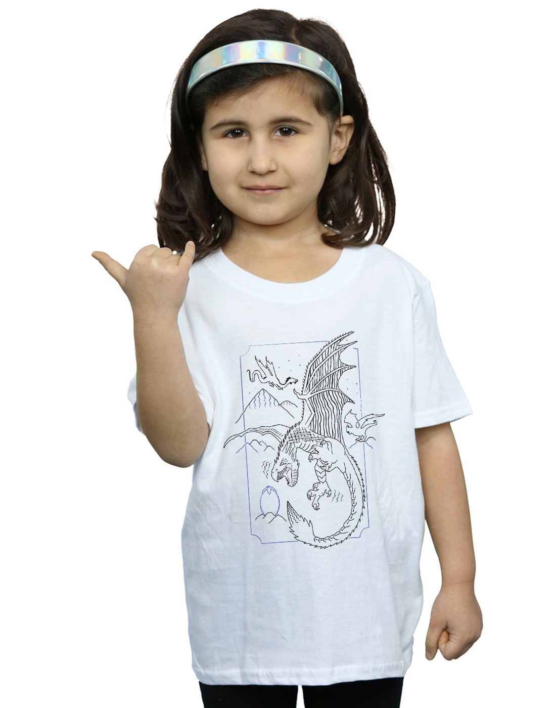 Absolute-Cult-Harry-Potter-Mdchen-Dragon-Line-Art-T-Shirt