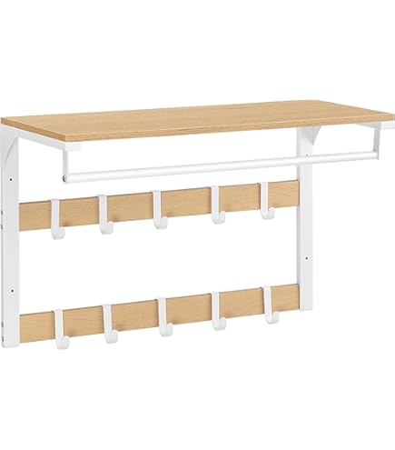 SONGMICS Kledingroede voor aan de muur, kledingrek wandmontage
