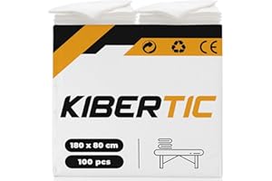 KIBERTIC – Lot de 100 Draps Jetables 80x180cm Tissu Non Tissé | Drap d'Examen Jetable de Haute Qualité SMS | Drap Table de Massage, Spa, Beauté, Tatouage – Idéal Pour Professionnels & Camping