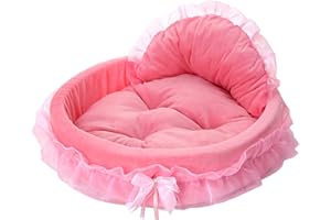 pawstrip Hundebett, waschbar, Prinzessin-Katzen-Couch, weiches Plüsch, Haustier-Sofa, Nest, Matte, kuschelig, für Kätzchen, Welpen, Höhle, Bett, niedlich, gemütlich, Kätzchen, Hundehütte, Kissen für