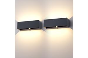 Klighten 30W Lampa zewnętrzna z czujnikiem ruchu, 2 szt. Lampy z czujnikiem ruchu Regulowana wiązka światła, lampa ścienna z czujnikiem ruchu