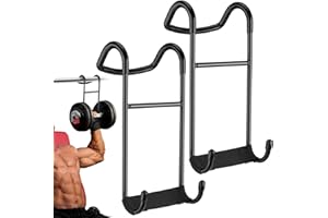QSLKI 2PCS Supporto Per Manubri, Capacità Di Carico 102kg, Ganci Per Bilancieri, Manubri Resistenti Per Presse Su Panca Con, Sollevamento Pesi Fitness, Ganci, Allenamento Della Forza, Manubrio