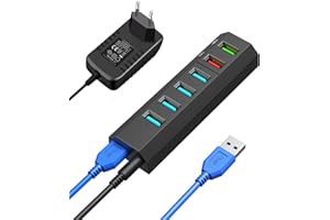Hub USB 3.0, Vansuny Hub USB 3.0 Alimentato, 6 in 1 Porta USB Multipla per PC, Ultra Trasferimento Ultra Veloce 5Gb/s