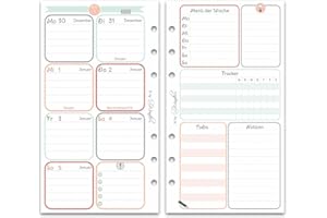 ‎SINNWUNDER SinnWunder® Kalendereinlage 2025 Größe Personal – 1 Woche auf 2 Seiten – Für 6-Ringplaner - HappySinn