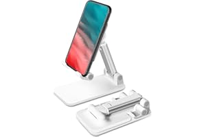 mylovetime Handyhalterung, Faltbarer Handyständer Verstellbarer Halter Handyhalter Schreibtisch Ständer Multiwinkel Halter für Smartphone Weiß