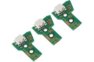 ECSiNG 3pcs JDS-040 Interface Board Replacement Charging Port Assembly Compatible with PS4 Pro Repair Part Micro USB Adaptor Charger Socket Board Connector Module