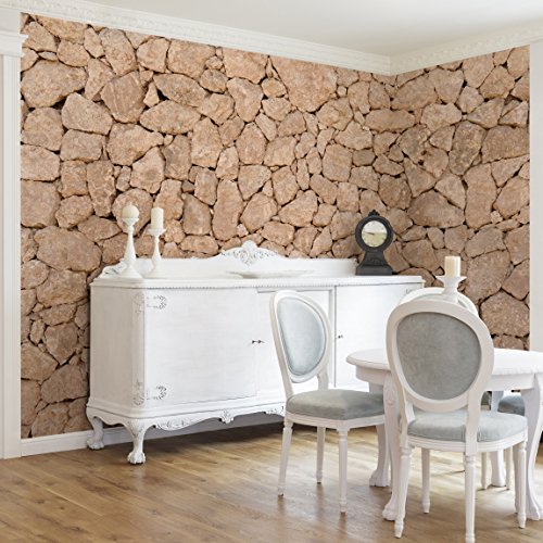 Apalis Vliestapete – Apulia Stone Wall – Alte Steinmauer aus großen Steinen – Sandsteintapete – Fototapete Breit | Vlies Tapete Wandtapete Wandbild Foto 3D Fototapete für Schlafzimmer Wohnzimmer Küche | Größe HxB:320x480cm - 4