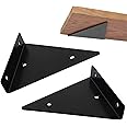 2 Pcs Floating Shelf Brackets, Triangle Steel Shelf Support, Heavy Duty Hidden Shelf Bracket, Multifunctional Wall Mounted Floating Table Support, Joint Angle Brackets for Shelves