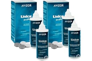 GENERIC Avizor Unica Sensitive - Pack 4x350ml | Solución Unica con Ácido Hialurónico - Limpieza y Desinfección Profunda para todo tipo de Lentes de Contacto - Especial Ojos Sensibles