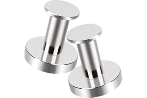 OCEUMAOA Magnetic Hooks Heavy Duty Strong Neodymium Magnet with Hooks for Hanging Coats and Bags Kitchen Fridge Classroom Office Camping Silver 36mm 2Pack