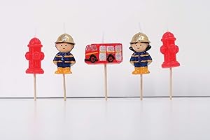 SMILING FACES MAKING SMILES SINCE 2001 Smiling Faces Birthday Candles for Cake Topper Decoration Design Animals Pirate Football 1 30 40 50 21 Number Candle Easy Use Perfect for Parties Special Occasions – Firefighter