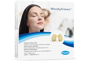 Filtri nasali WoodyKnows Nasclear - Sollievo dalle allergie e protezione dall'inquinamento | Trasporti pubblici e toelettatura animali (Prova S/M/L/XL)