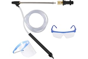 HOLDONELIGHT Set sabbiatura ad alta pressione – smerigliatrice a umido con punte degli ugelli, occhiali di protezione, attacco rapido 1/4", 2500 PSI (BLACK)