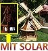 Produktbild BTV Batovi XL Windmühle, Windmühlen Garten, imprägniert + kugelgelagert 1 m groß Hellbraun braun hell + Natur MIT SOLARBELEUCHTUNG