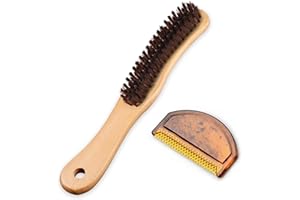 TAKFREE Kleiderbürste Fusselbürste Holz Wildschweinborsten Teppich Sofa Bürste Wollkamm für Pullover Anzüge Kaschmir Wolle Samt Bett