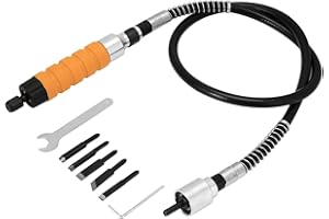 KUULEYN Scalpello elettrico per intagliare il legno, coltello per incisione per intaglio del legno con set di tubi morbidi per chiavi a 5 lame