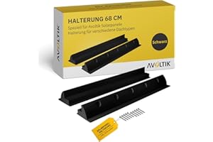 Avoltik Solarpanel Halterung spoiler geeignet für Wohnmobil, Boot, Flachdach, Wohnwagen I wetterbeständig aus ABS Kunststoff in schwarz 68cm I Solarpanelhalterung Halterung Solar inkl. Schrauben