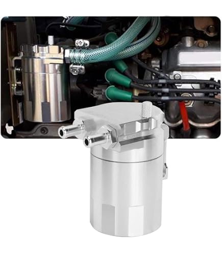 Kit Récupérateur D'Huile Qiilu 5 Oz - Réservoir 2 Ports Avec Soupape Et Déflecteur Universel