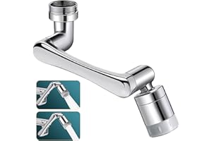 AIKER Aggiornata Rubinetto Rotante 1440 Gradi,Rubinetto Bagno Lavabo,Aeratore Multifunzionale Per Rubinetto In Rame Massiccio A Prova Di Spruzzi Dacqua,Modalità A Doppio Beccuccio-M20/M22/M24