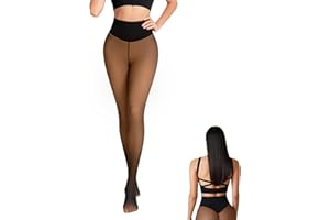 nnOuOnn One-Seam Translucent Fleece Lined Tights, New Compression Band Model Thermal Tight For Women, Magic Bare-Leg Fleece Leggings, High Waisted With Tummy Control & Butt Lifting Design