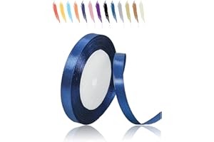 MORAINJAY 10mm Ribbon,23M Navy Blue Satin Ribbon for Gift Wrapping,Wedding Car Ribbon,Ribbon Roll for Flower Bouquets,Cake Box and Crafting,Color Ribbon for DIY or Birthday,Chrismas Party Decorations