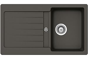 SCHOCK Évier de cuisine, 86 x 50 cm, en granit, de type Typos D-100, asphalte - CRISTALITE - À partir de 45 cm de largeur