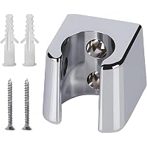 ABS-Duschkopfhalter Mit Silikonring – Silberne Wandhalterung Für Duschstangen, 12 X 4 Cm