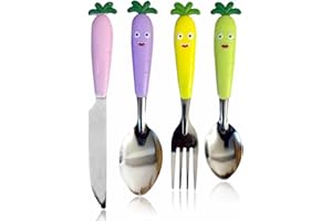 ADLAM Kids Spoons and Cutlery Set Stainless Steel Toddler Cutlery Children Utensil Baby Tableware Set Food Feeding Spoons Fork Dinnerware for Baby Feeding Kitchen Essentials Home Accessories (Pack of 4)