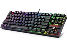 Redragon K552 Mechanical Gaming Keyboard RGB LED Backlit Wired with Anti-Dust Proof Switches for Windows PC (Black, 87 Key Bl