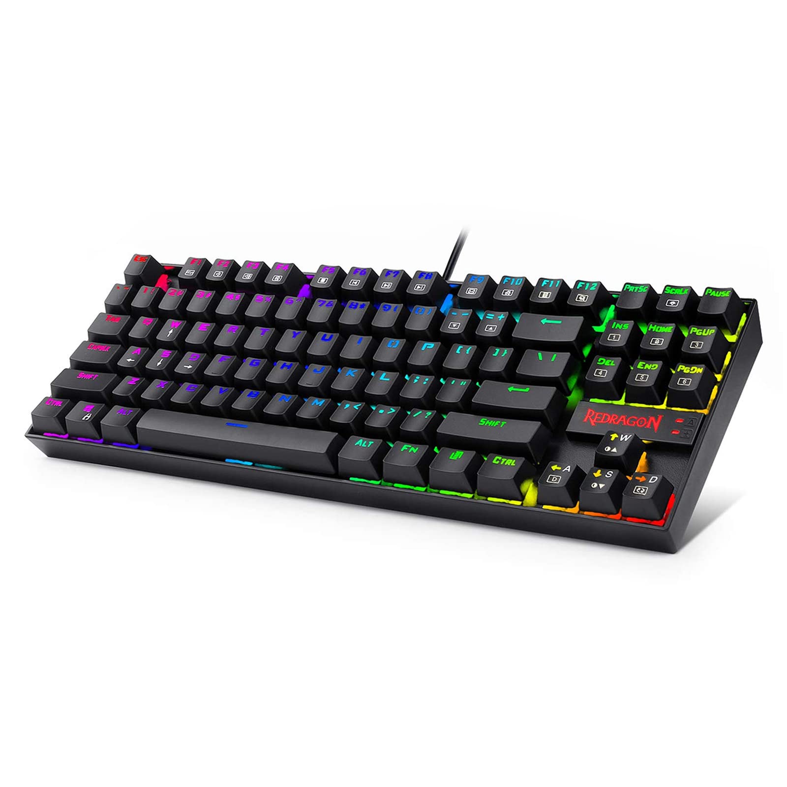 Redragon Kumara K552-RGB LED Backlit USB Mechanical Gaming Keyboard Without Numlock Keys, Black
