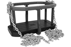 LOGGYLAND Columpio para bebé de goma, con cadenas, 3 m, altura regulable, para jardín e interior, columpio seguro para niños a partir de 1 año (negro gris)