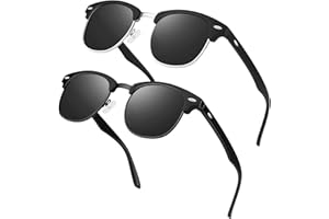 LINVO Gafas de Sol Hombre Mujer Polarizadas Retro Medio Marco Clásico Gafas 100% Protección UV400 para Conducir