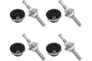 BESTINE Packung mit 4 Stück Universal Aluminium Hood Pins, Nummernschild Verriegelungsclip, Druckknopfhaube, Quick Release Lock Latch Stoßstange, Durchmesser 1,25 Zoll (Schwarz)
