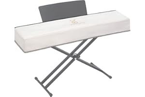 Zreephy Piano Keyboard Dust Cover with Music Stand Opening of Zipper Design, Dust Proof Cover Compatible for Yamaha P35 P45 P48 P71 P85 P95 P105 P115 P125 Digital Pianos Keyboards (Off White)