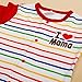 Baby Boys Girls Autumn Long Sleeve Colourful Striped "I love Papa mama" Romper (80(0-9M), Red)