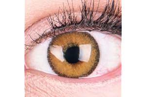 ‎GLAMLENS GLAMLENS Farbige Braune Kontaktlinsen Mirel Brown Stark Deckende Natürliche Silikon Comfort Linsen - 1 Paar (2 Stück) Mit Stärke -1.00 Dioptrien