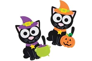 Baker Ross AX222 Kit Calamite Gatti Neri Di Halloween - Confezione Da 8, Attività Creative Per Bambini